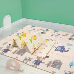 StarAndDaisy Waterproof Baby Play Mat, Infants Floor Mat with Reversible Use & Carpet For Crawling Babies - Jungle Print - (10mm)