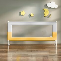 StarAndDaisy Baby Bedside Rail Guards, Portable Safety Guardrails for Toddlers with Adjustable Height - T Frame Yellow 1.5m