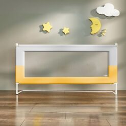 StarAndDaisy Adjustable Bed Rails for Toddlers, Anti Turning & Anti Falling Bedside Safety Guardrail - U Frame Plane Yellow 1.5m