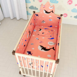 Bumper Set for Baby Wooden Cot Universal Fit pink color