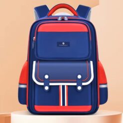 StarAndDaisy British Style Schoolbag for Children, Lightweight & Waterproof Shoulder Pad Backpack for Boys & Girls - Red & Blue