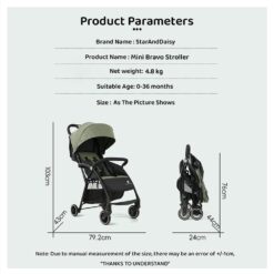 Product Dimension of Mini Bravo Baby Stroller