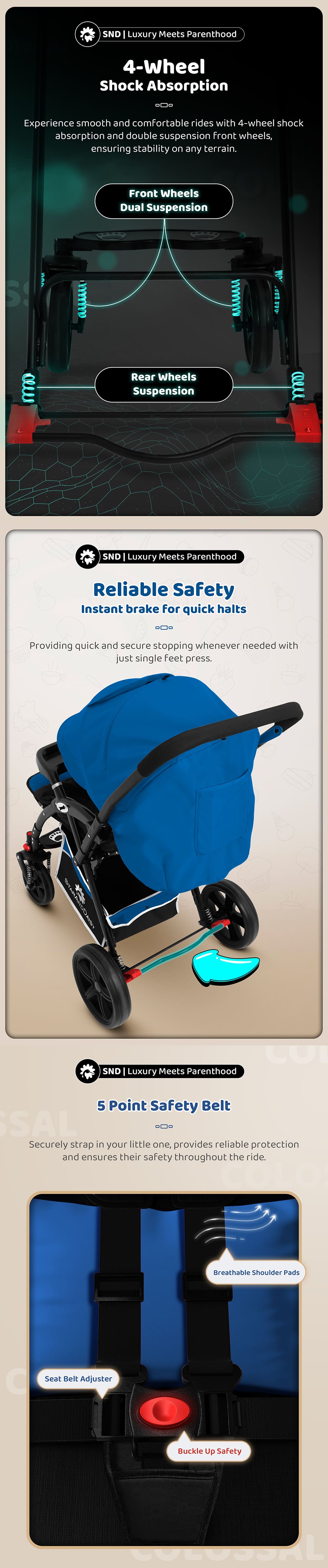 Reclinable Colosaal Baby Stroller