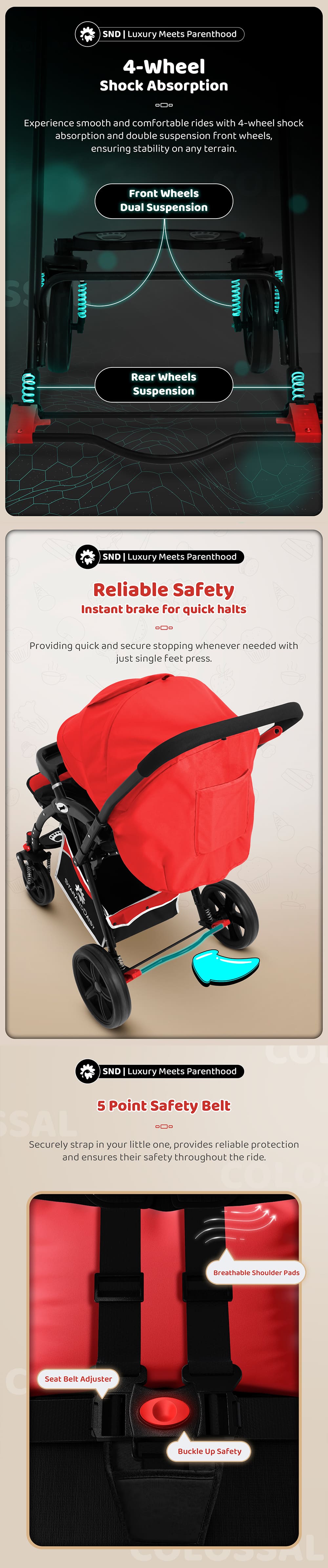 Reclinable Colosaal Baby Stroller