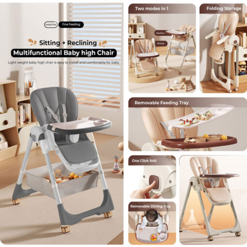 easy to sit with height adjustable high chair