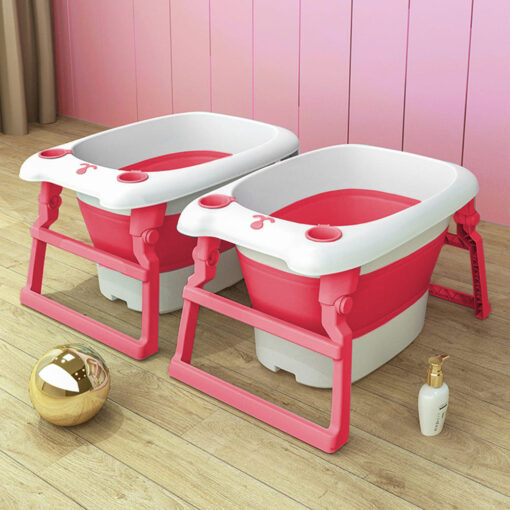 pink verticle bathtub