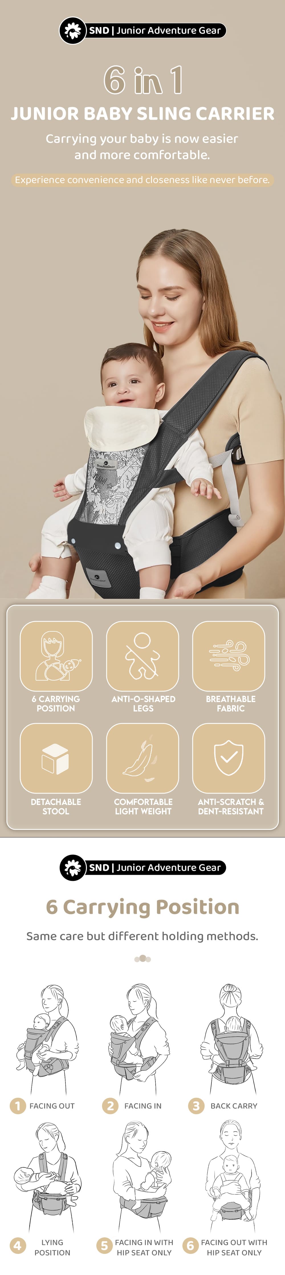 6-in-1 Baby Carrier