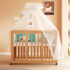 StarAndDaisy Multifunctional Baby Bed Side Wooden Crib without Mattress & Mosquito Net Stand, Height Adjustable & Locking Wheels - (Beechwood-B27)