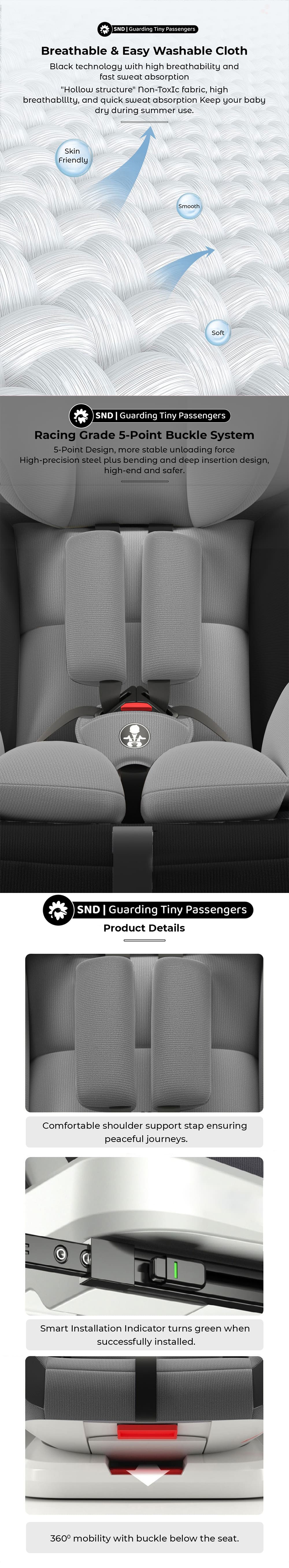 Baby Car Seat with Supportive Head Rest