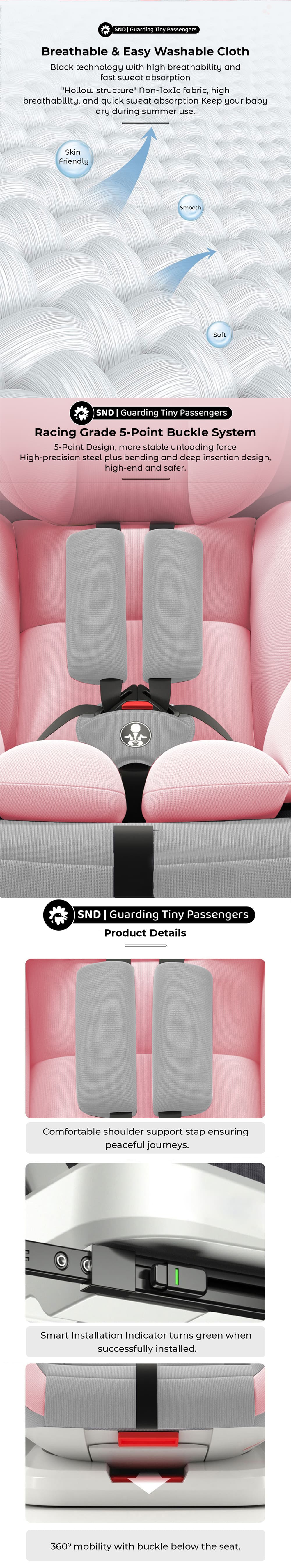 Baby Car Seat with Supportive Head Rest