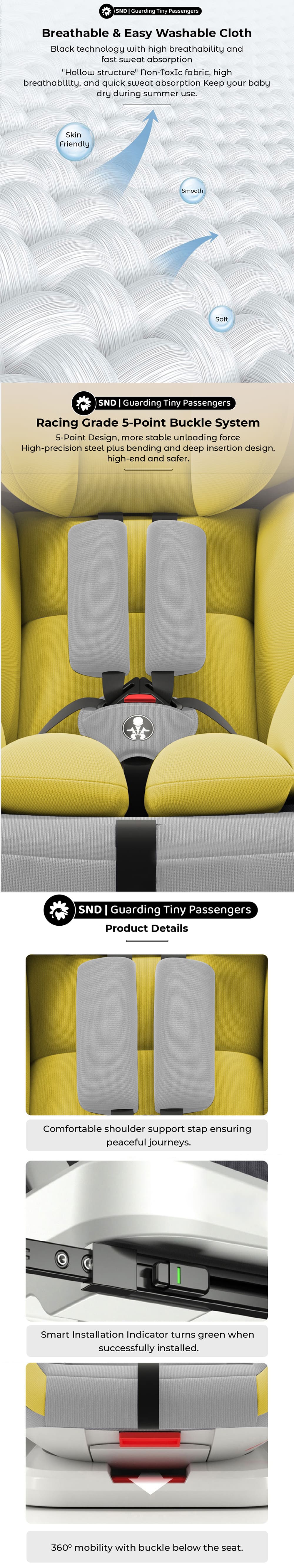 Baby Car Seat with Supportive Head Rest