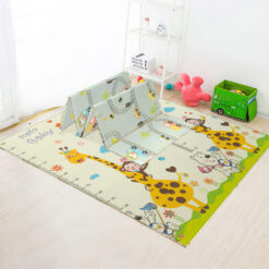 StarAndDaisy Double Side Baby Playmat, Reversible Play Mats for Kids, Baby Carpet for Crawling Babies - Giraffe & Traffic Print (6mm)