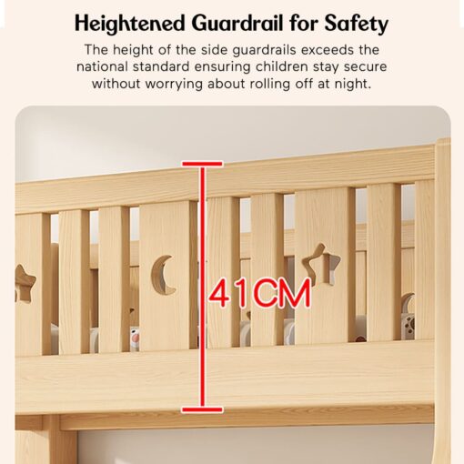 Bunk Bed with Heightened Guardrail