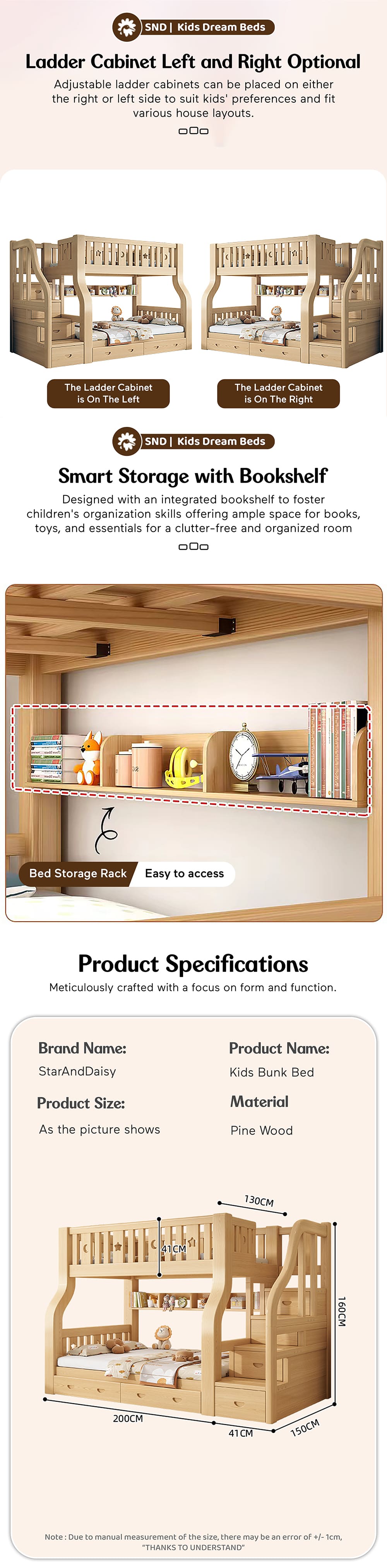 Specification of Bunk Bed