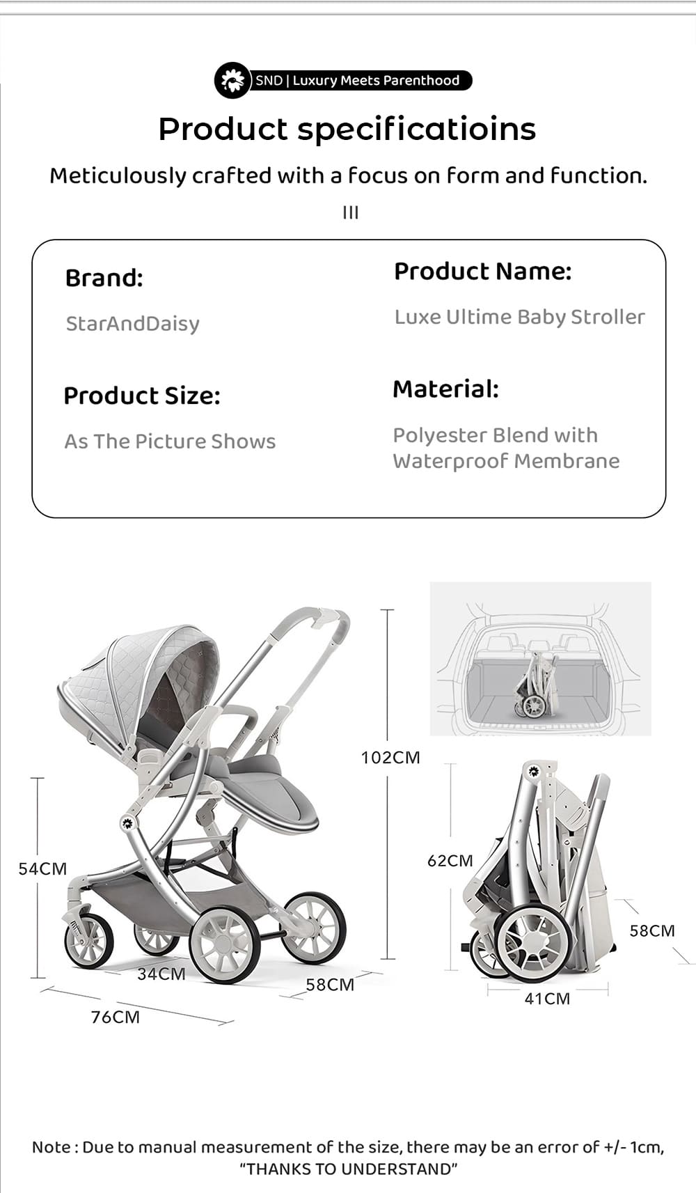 Specification of Baby Stroller