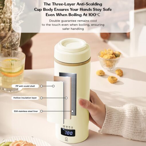 Electric Water Bottle Cup with 4 Level of Temperature control