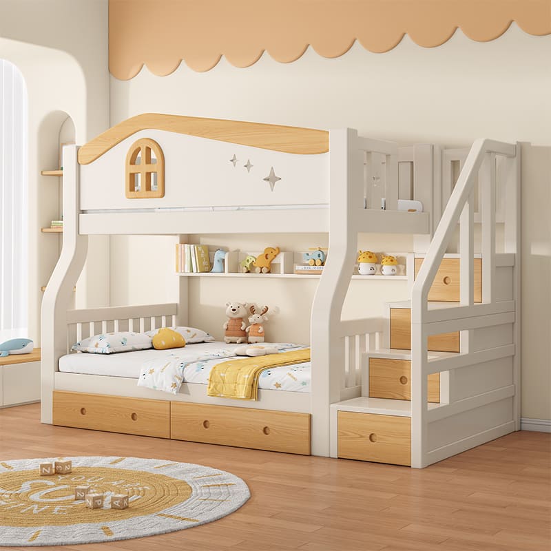 Kids white double bed hotsell