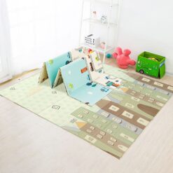StarAndDaisy Waterproof Playmat for Crawling Baby, Portable Double Side Soft Reversible Floor Mat - Numbering Castle & Street Route( 6mm)