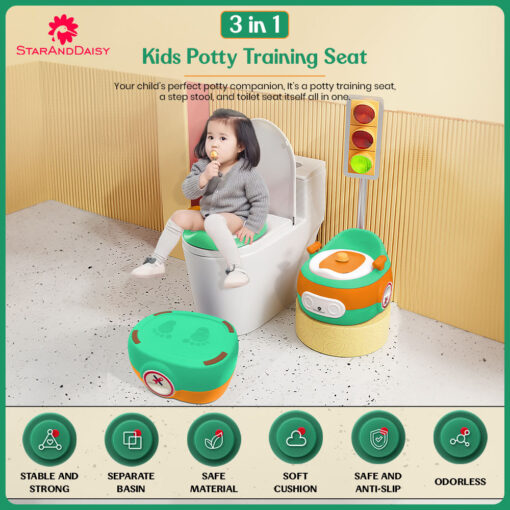 3 in 1 potty seat green orange