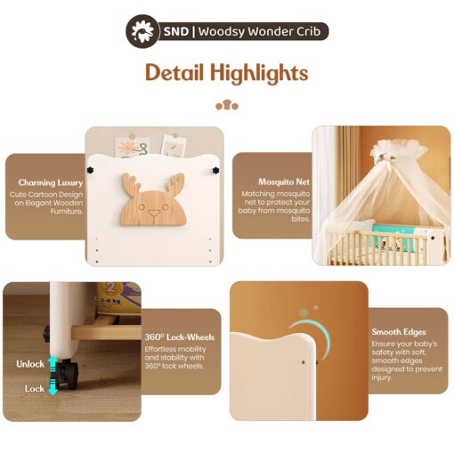 Details of Baby Wooden Cot Crib