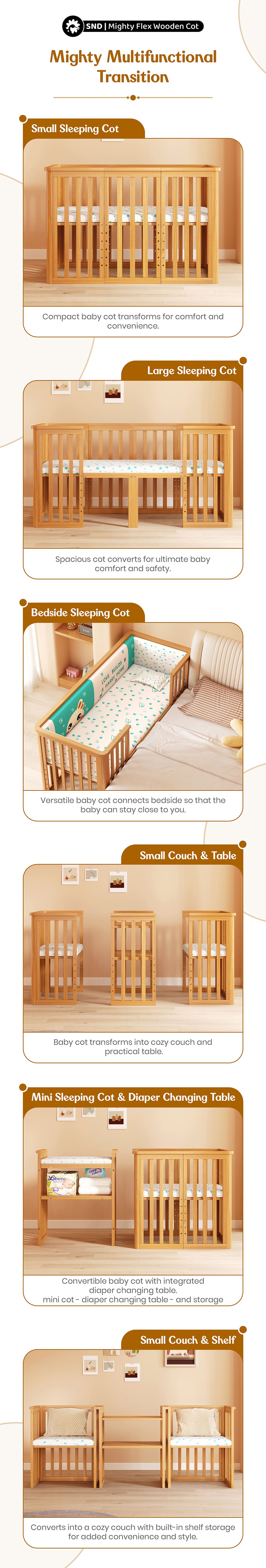 Baby wooden Cot Crib Bed