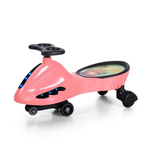 StarAndDaisy Swing Car For Kids with Light & Music, Toddlers Push Car with Comfortable Seats & Stylish Design - Pink