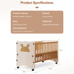 Specification of Baby Wooden Cot Crib