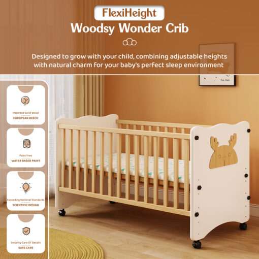 Bed Side Baby Wooden Crib Cot for Baby