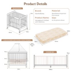 Specification of Baby Wooden Cot