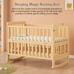 Bed Side Baby Wooden Cot & Baby Sleeping Bed