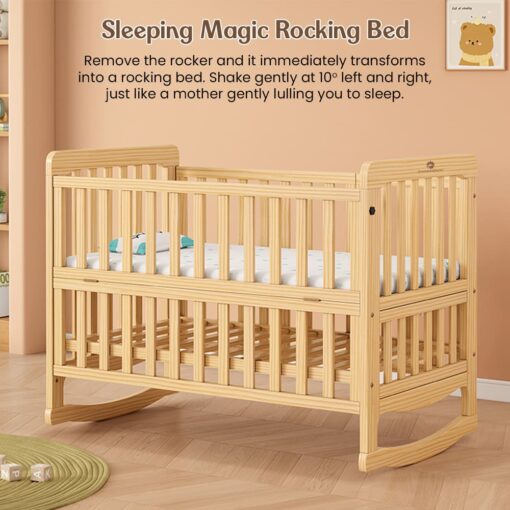 Bed Side Baby Wooden Cot & Baby Sleeping Bed