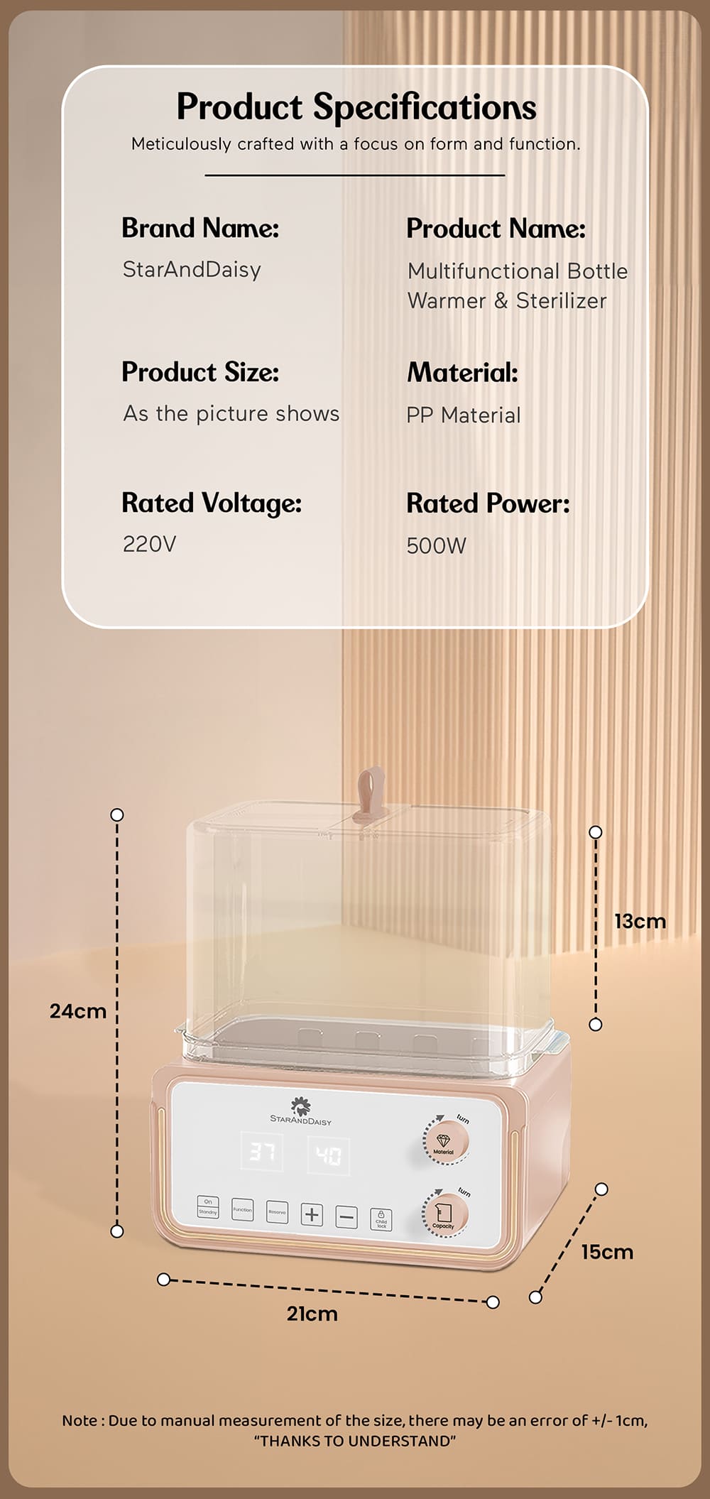 Specification of Bottle Warmer