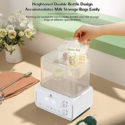 double bottle design accomadate milk storage bags easily