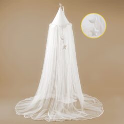 StarAndDaisy Mosquito Net for Baby Bed Crib Bed with Adjustable Stand, Bug Net for Crib Cot with 360 Degree Rotational & Universal Fit -White