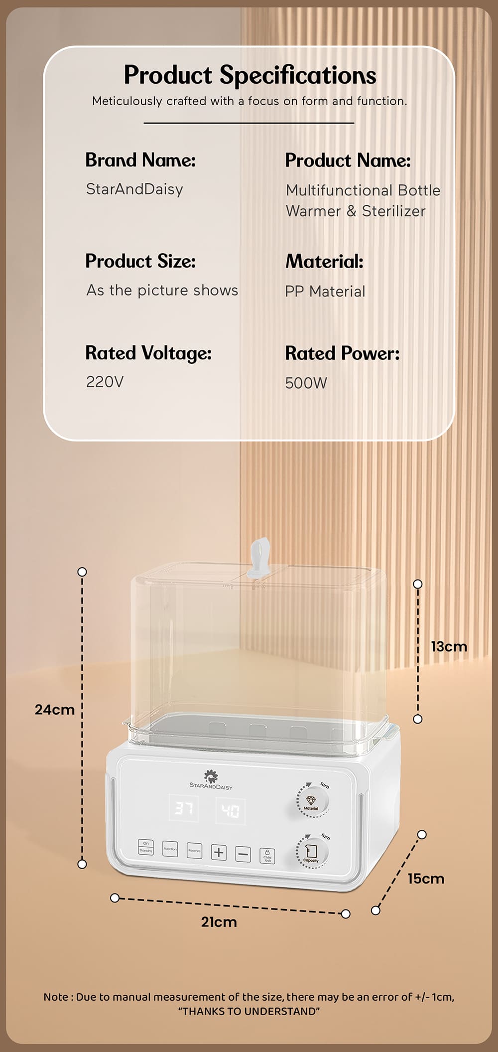 Specification of Bottle Warmer