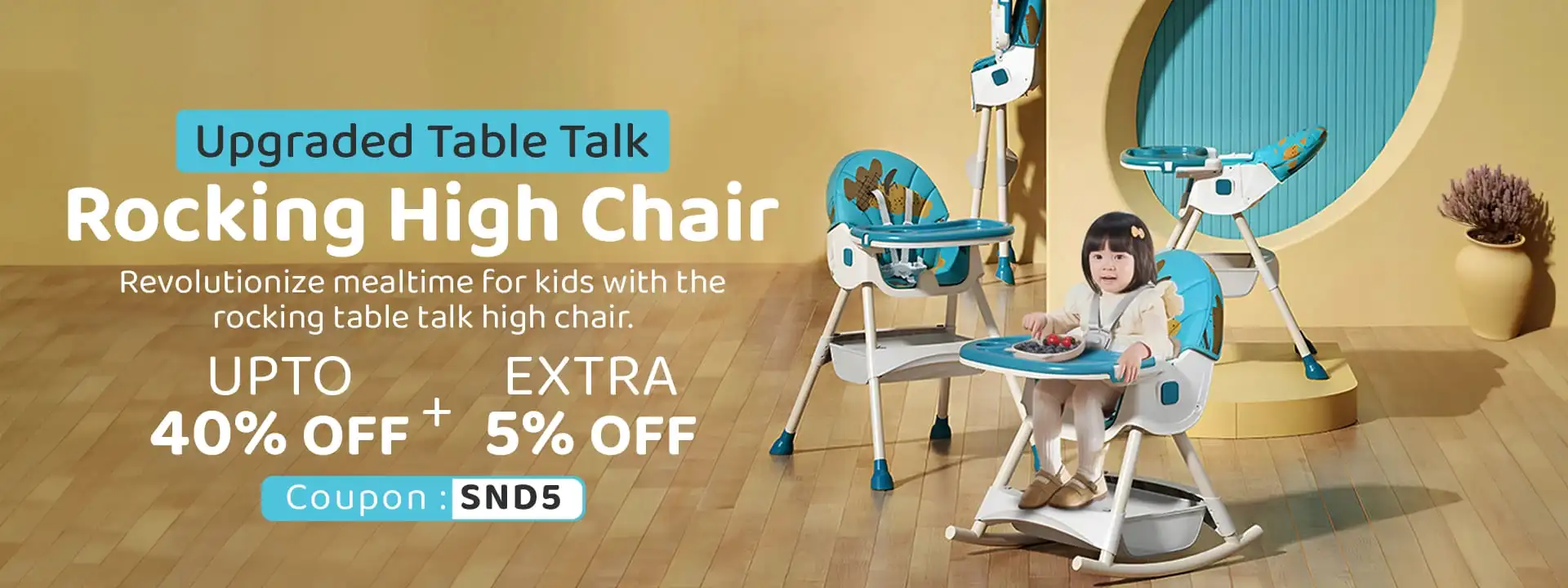 Upgraded Table Rocking Talk High Chair