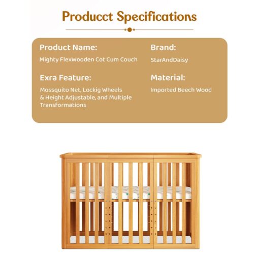 Specification of Baby Wooden Cot