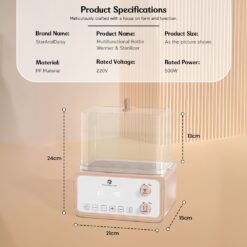 sterlizer and bottle warmer dimension