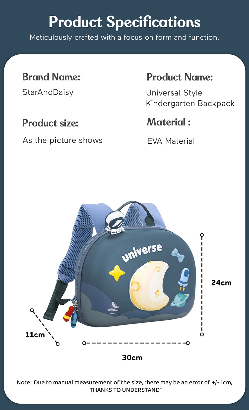 Specification of Kids School Backpack