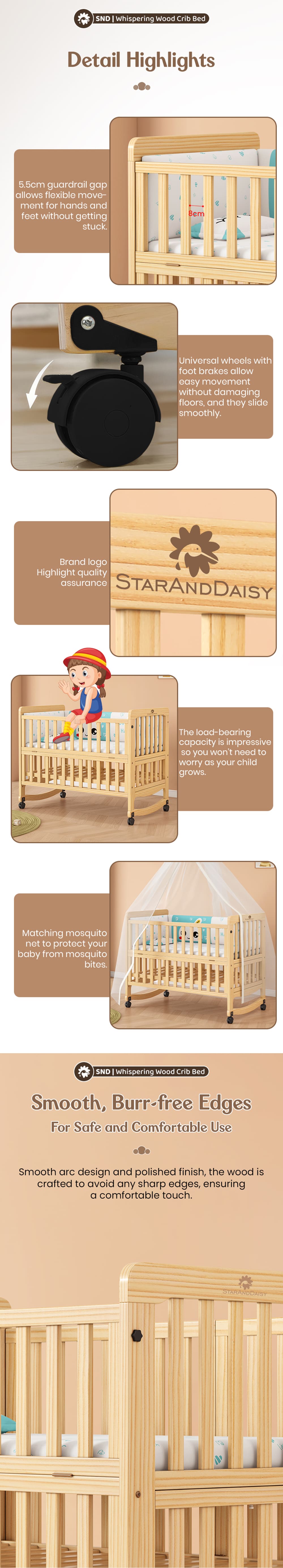 Versawood Baby Wooden Cot