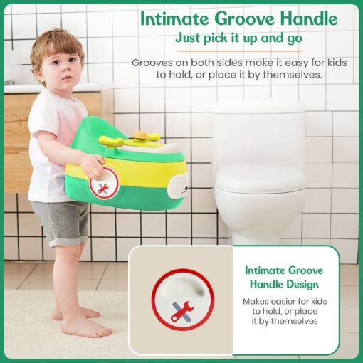 3-in-1 potty seat groove handle