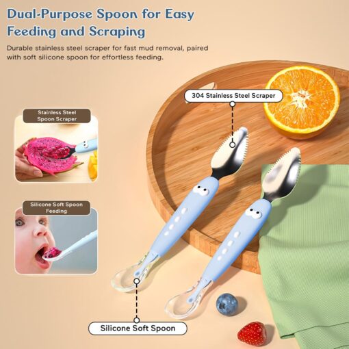 Baby feeding & scraping spoon