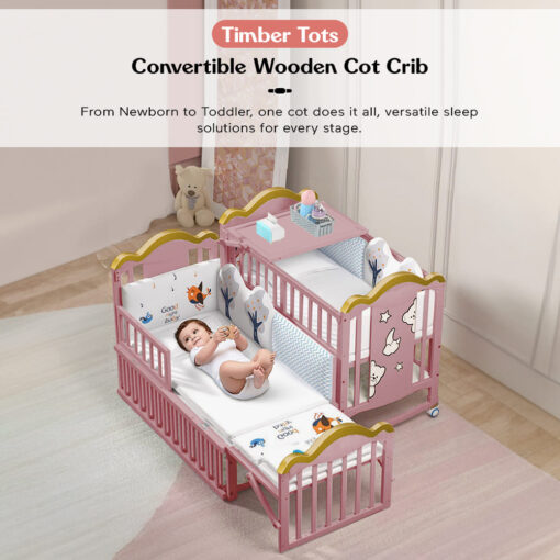 convertible wooden cot crib