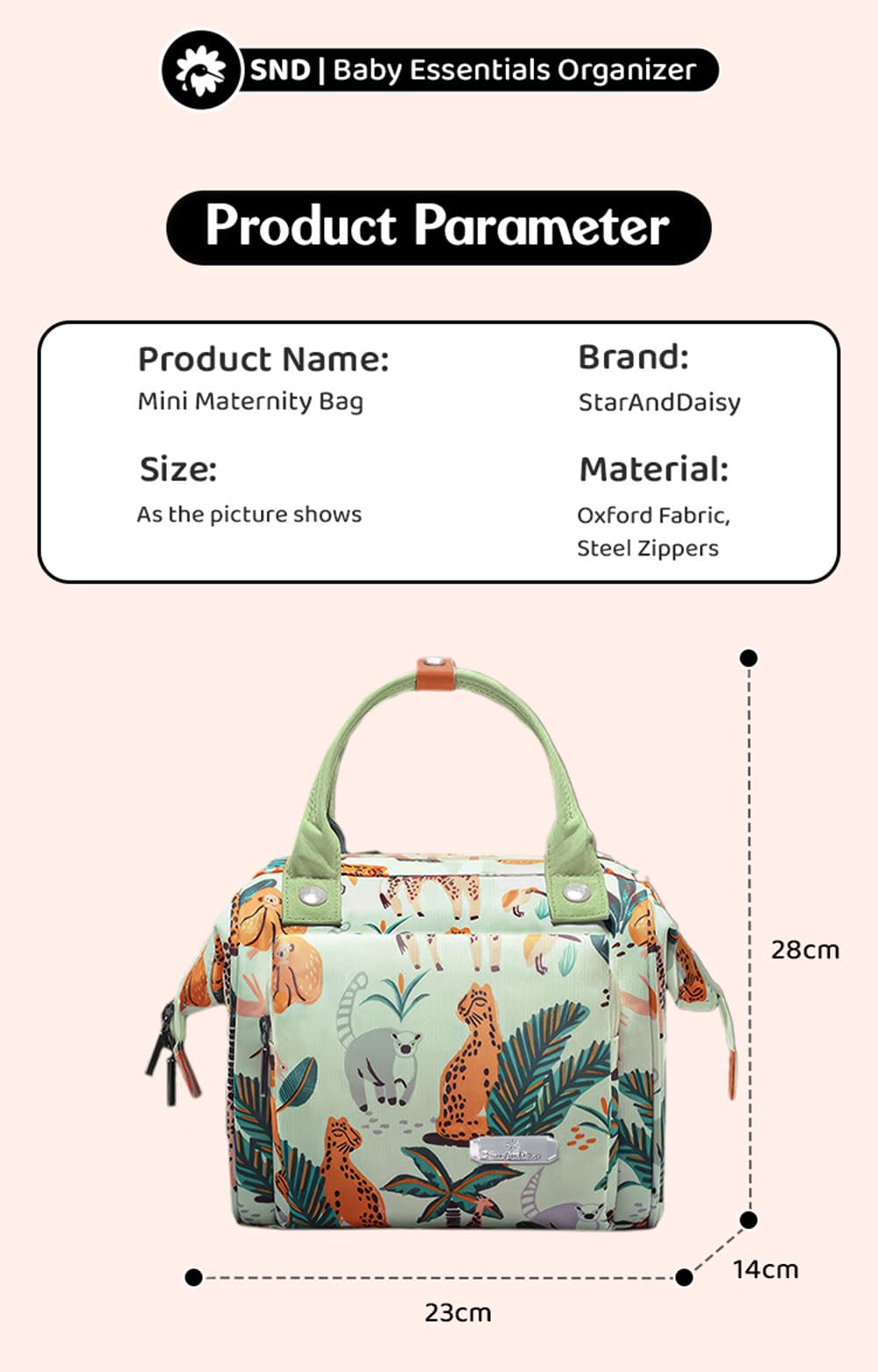 Specification of Mini maternity Bag