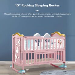 sleeping rocker baby wooden cot crib