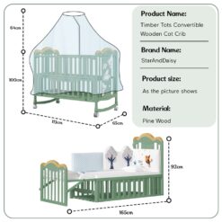 baby wooden cot bed dimension