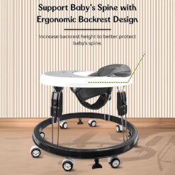 ergonomic baby walker with backrest