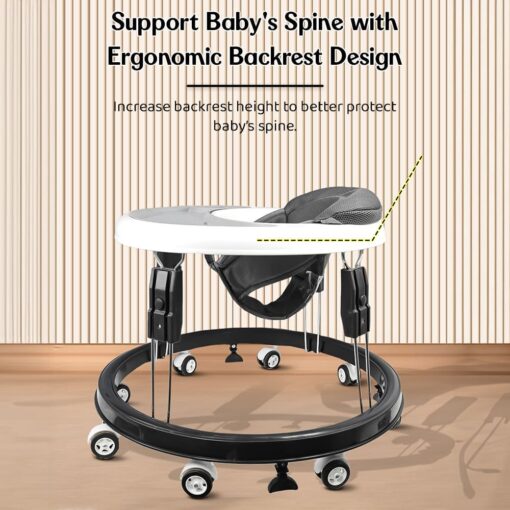 ergonomic baby walker with backrest