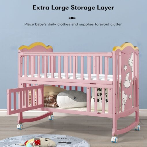 extra large storage baby wooden cot crib