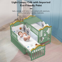 light luxury baby wooden cot bed